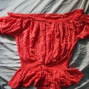 Rue 21 Plus Off the Shoulder Red 2X Blouse